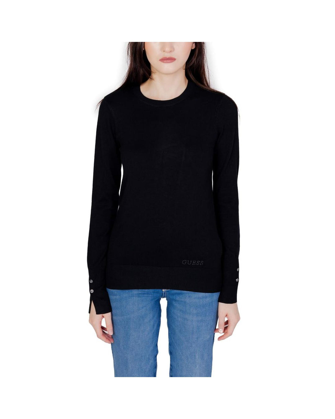 Guess Women's Black Cotton Tops & T-Shirt - 40 IT