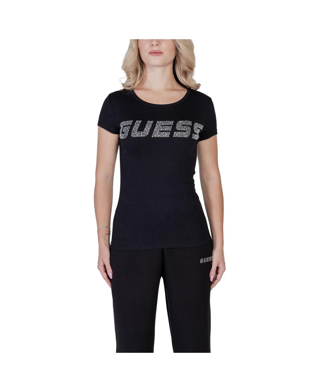 Guess Active Women's Black Cotton Tops & T-Shirt - 44 IT