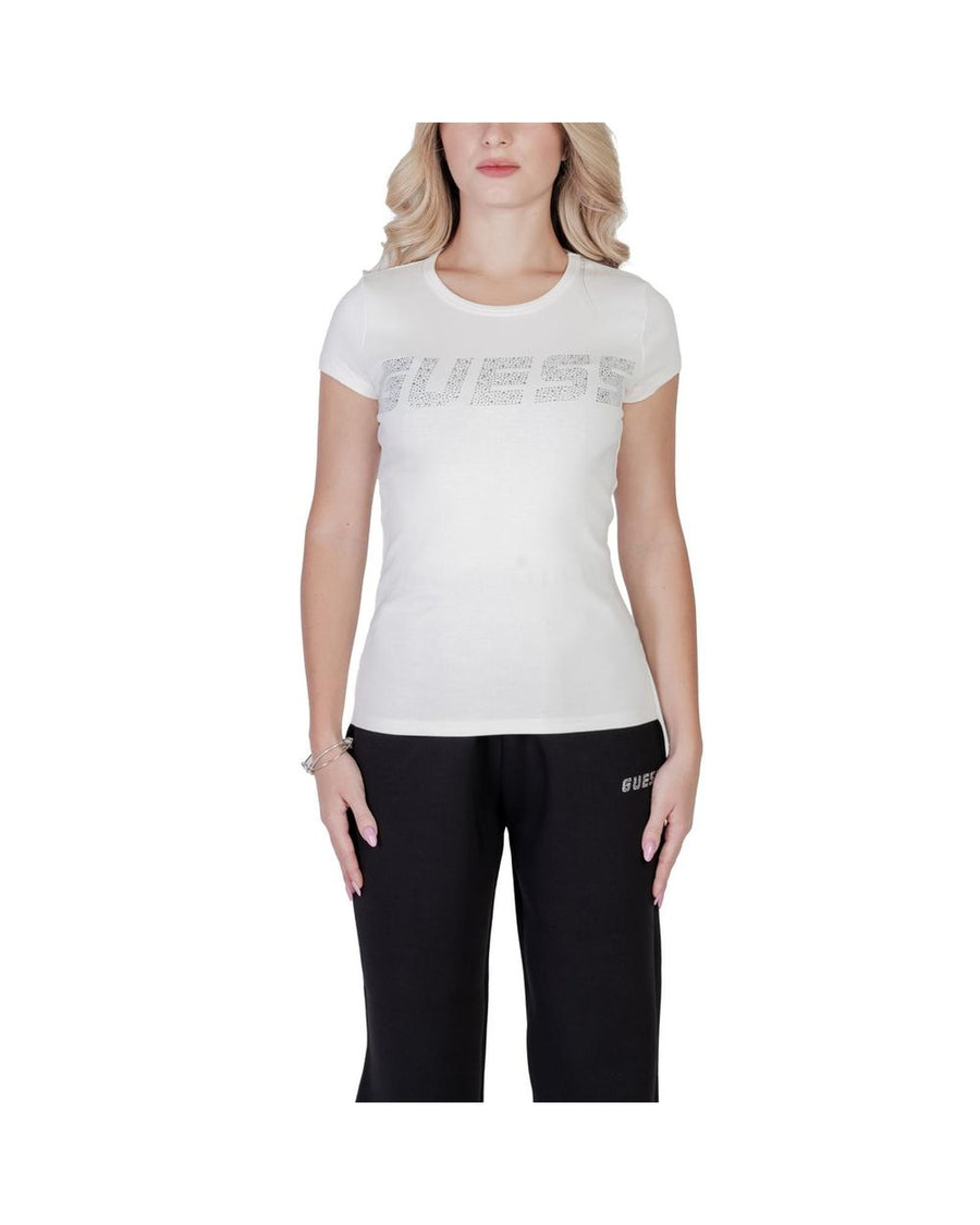 Guess Active Women's Cream Cotton Tops & T-Shirt - 44 IT