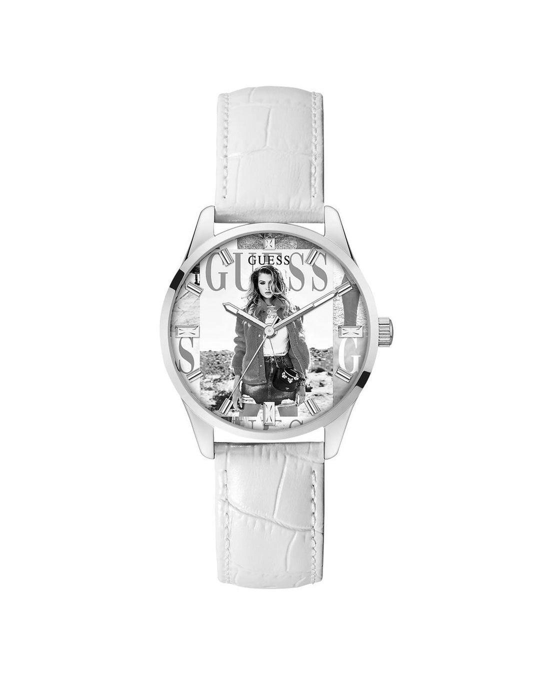 Guess Women's White Leather Watch - One Size