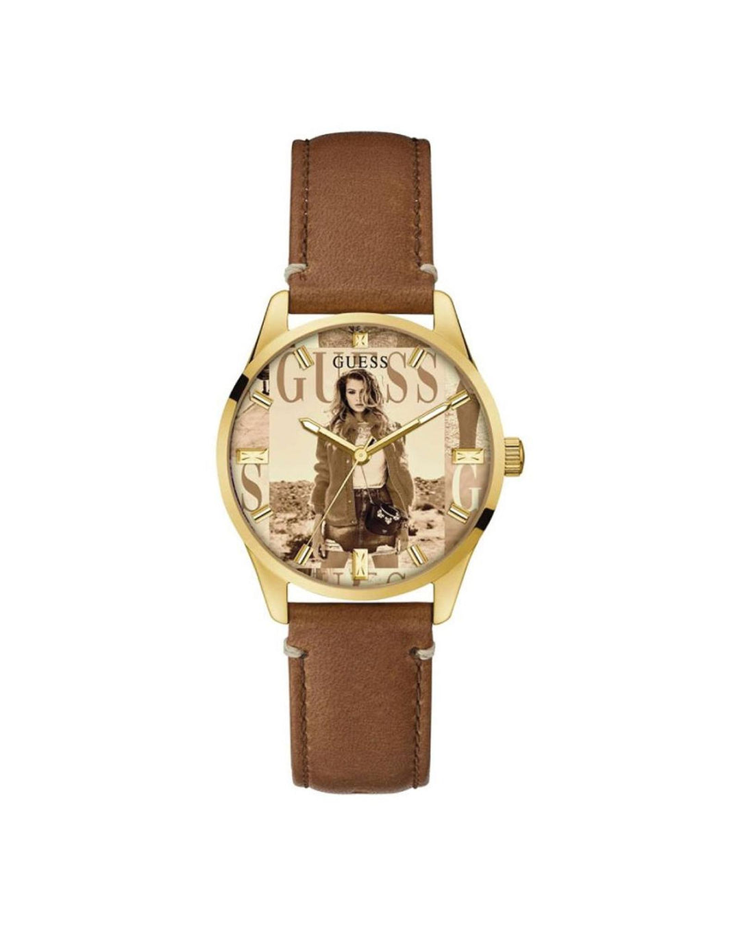 Guess Women's Brown Leather Watch - One Size
