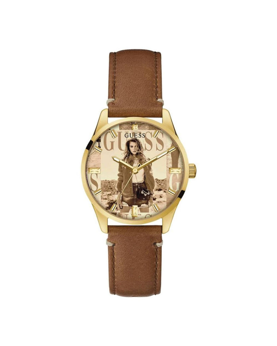 Guess Women's Brown Leather Watch - One Size