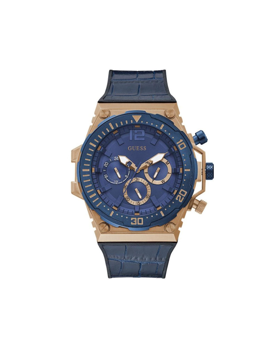 Guess Men's Blue Leather Watch - One Size