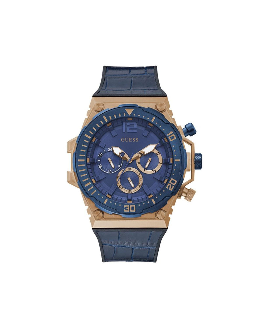 Guess Men's Blue Leather Watch - One Size