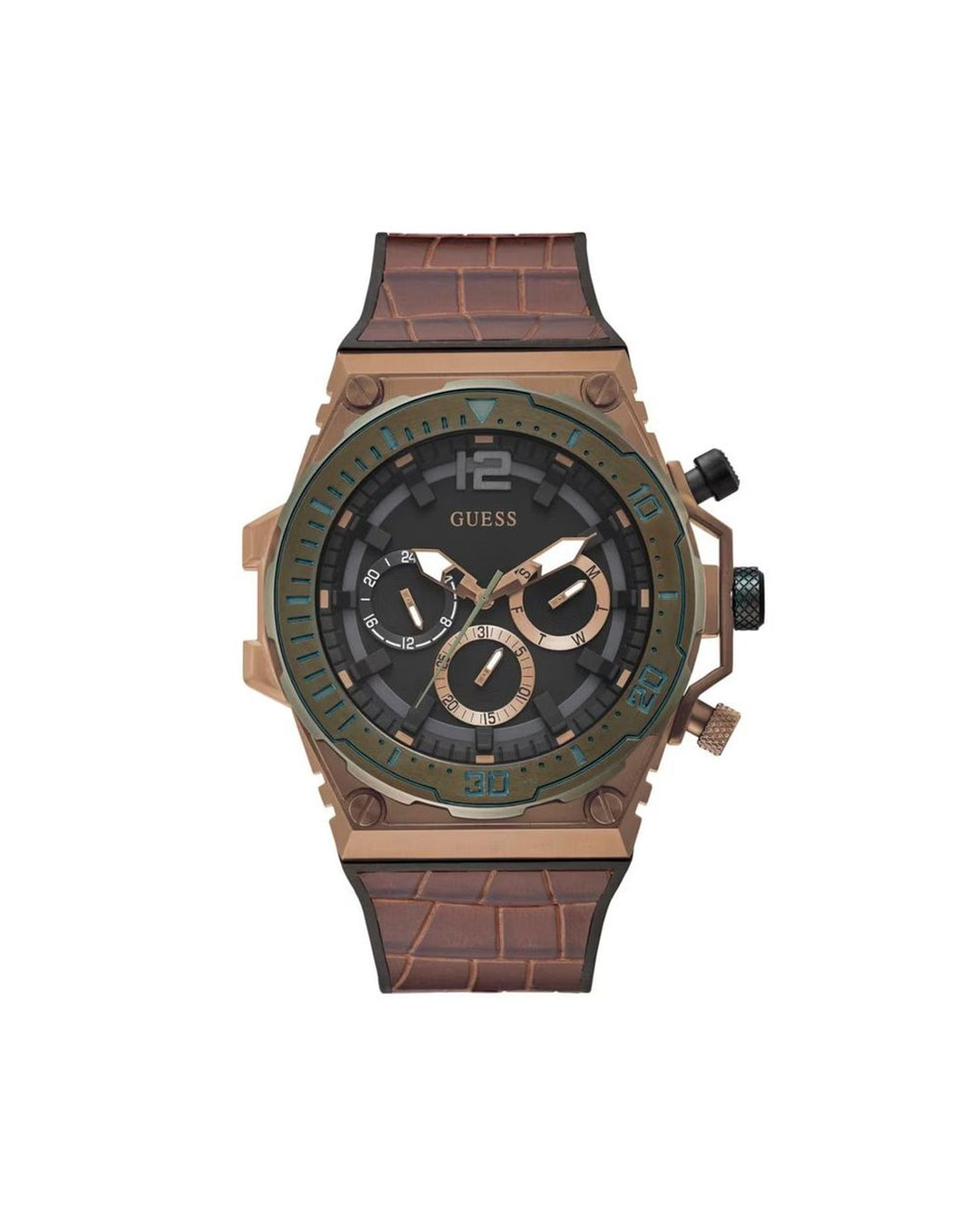 Guess Men's Brown Silicone Watch - One Size