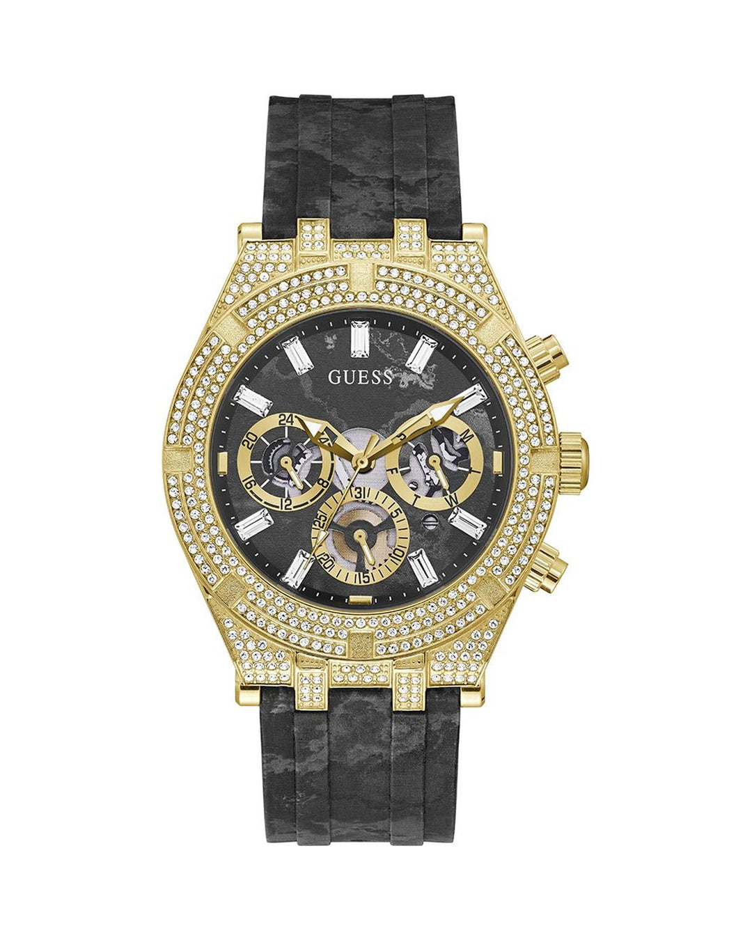 Guess Men's Black Silicone Watch - One Size