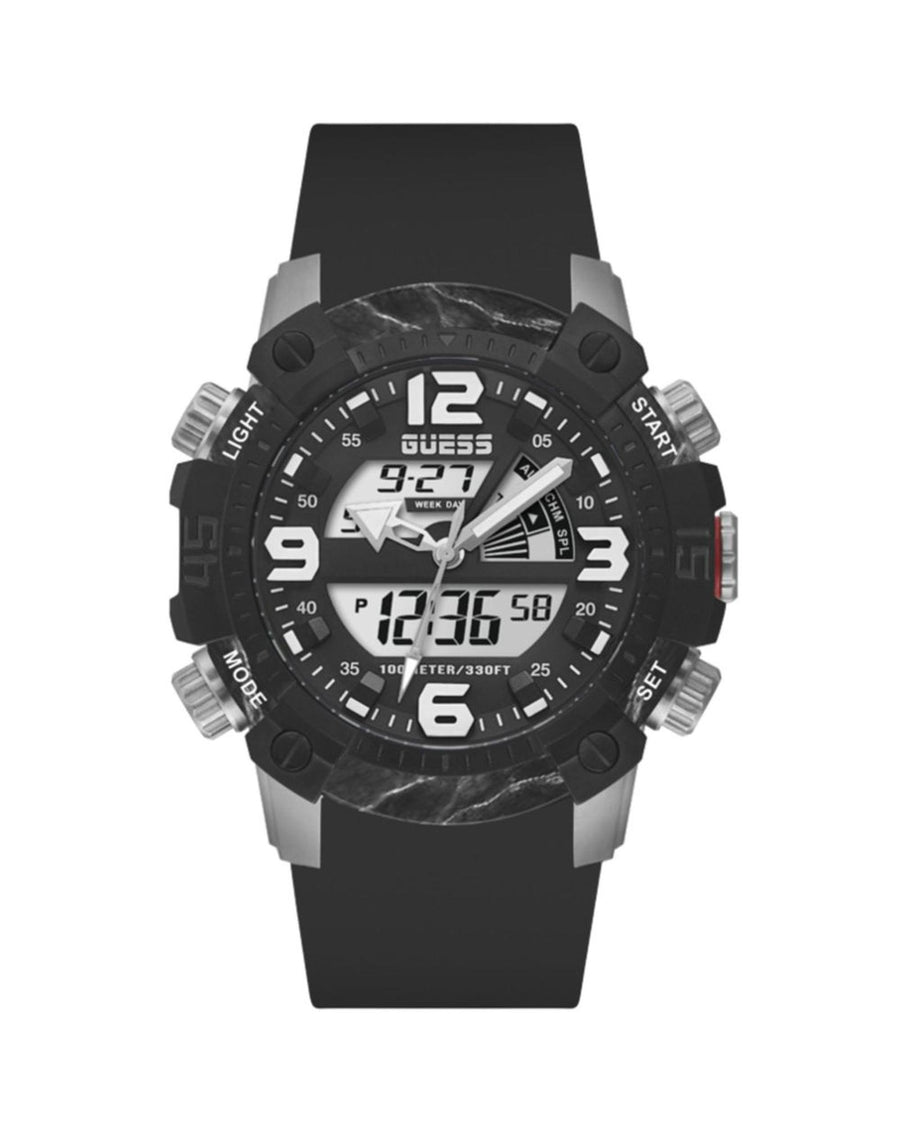 Guess Men's Black Silicone Watch - One Size
