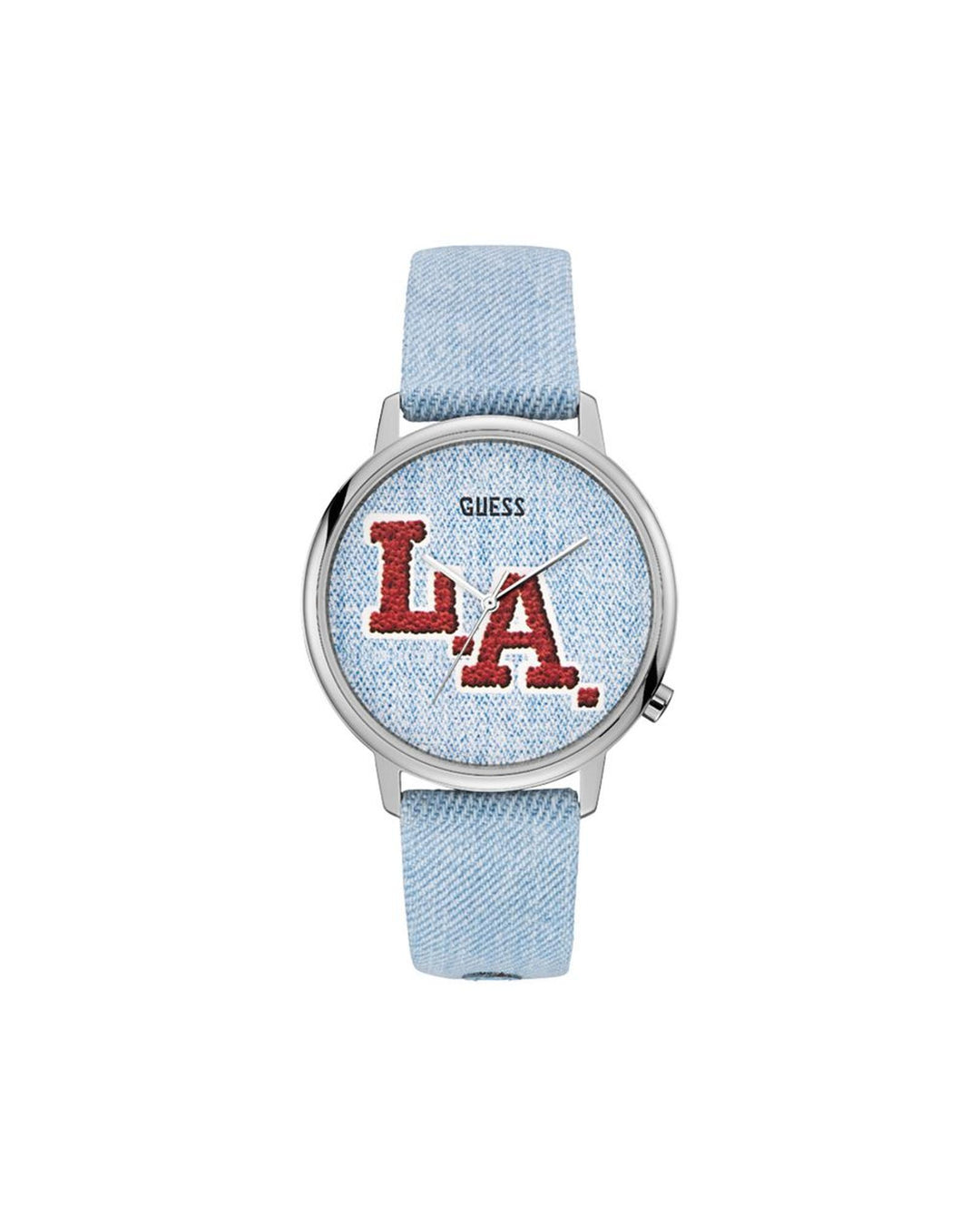 Guess Unisex's Blue Leather Watch - One Size