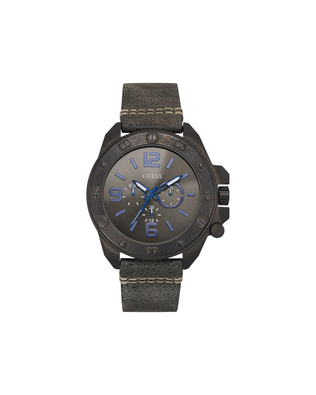 Guess Men's Gray Leather Watch - One Size