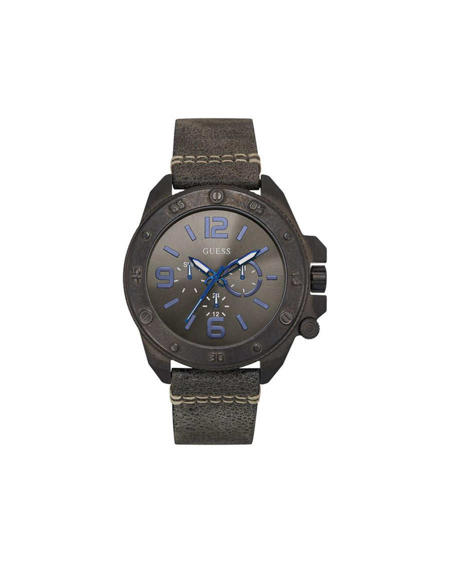 Guess Men's Gray Leather Watch - One Size