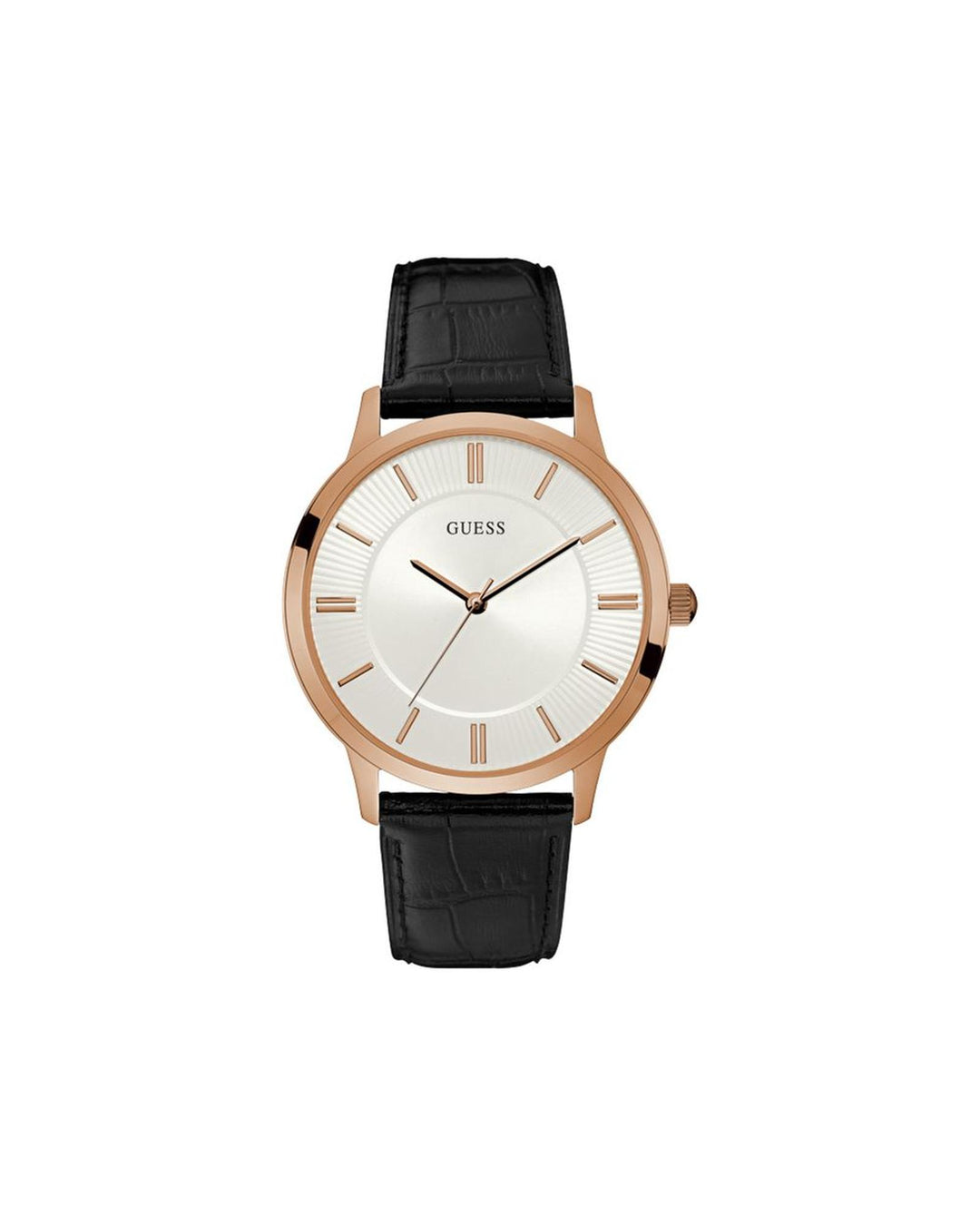 Guess Men's Black Leather Watch - One Size