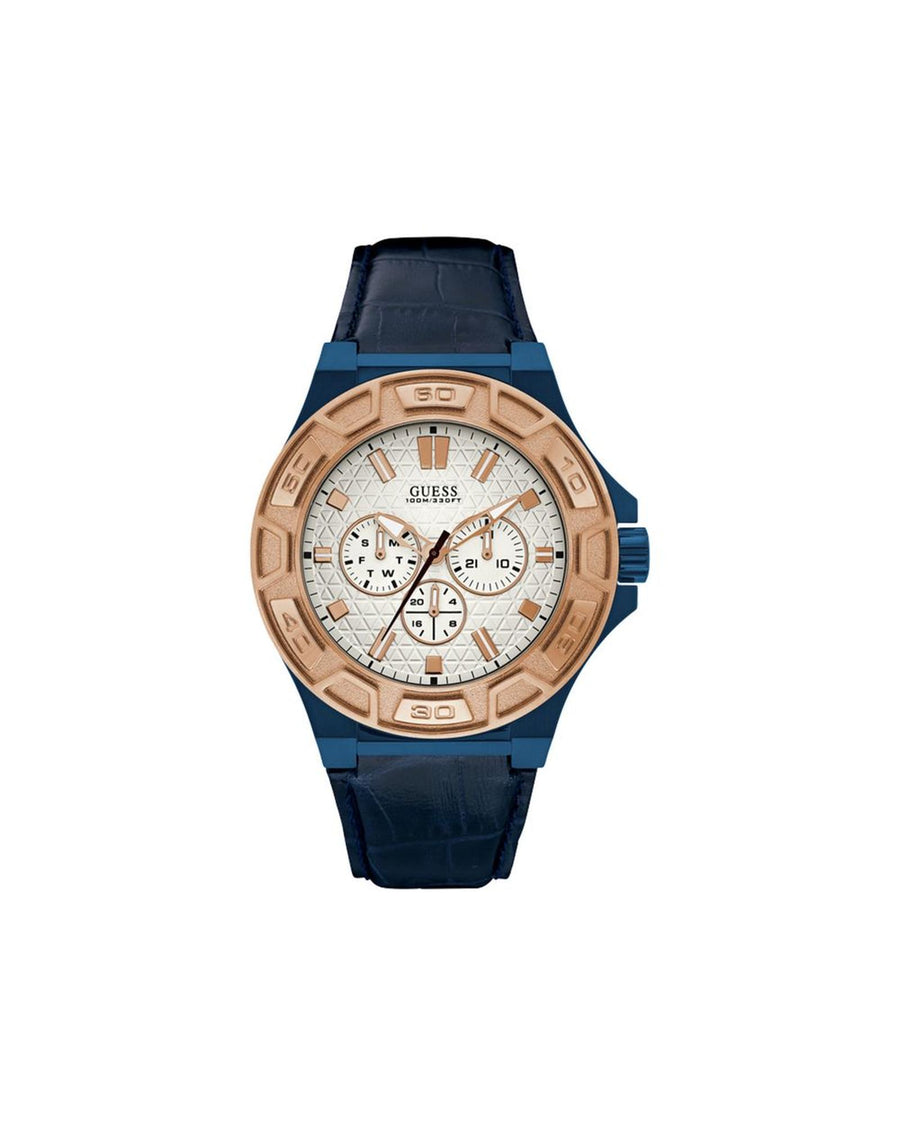 Guess Men's Blue Leather Watch - One Size