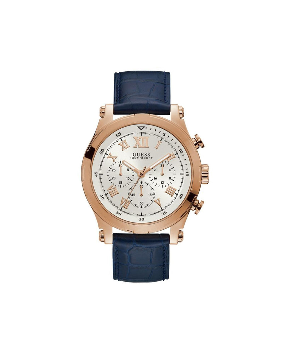 Guess Men's Blue Leather Watch - One Size