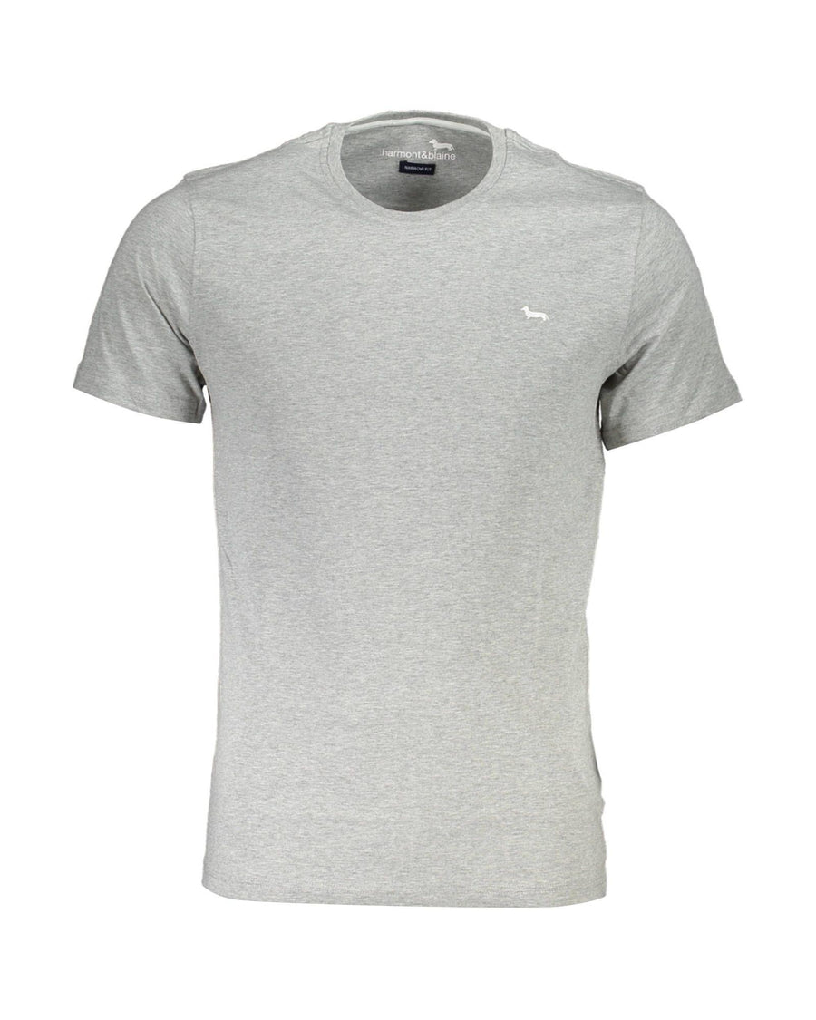 Harmont & Blaine Men's Sleek Round Neck Embroidered Tee - L