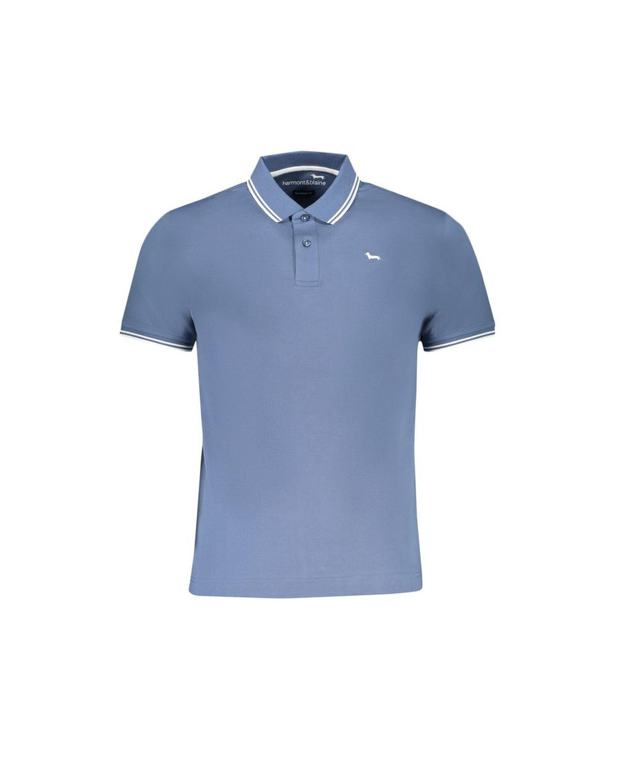 Harmont & Blaine Men's Blue Cotton Polo Shirt - M