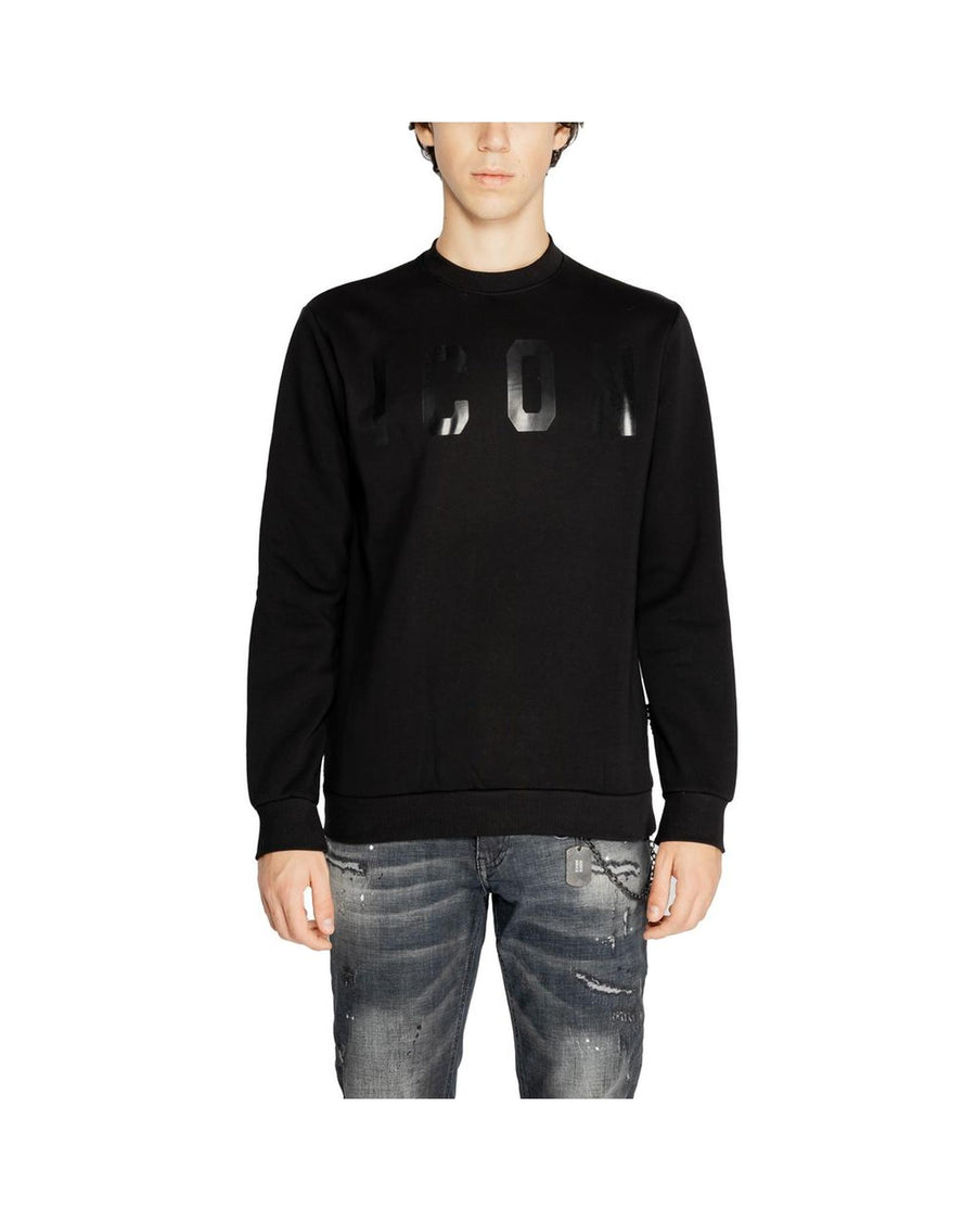 Icon Men's Black Cotton Sweater - 42 IT