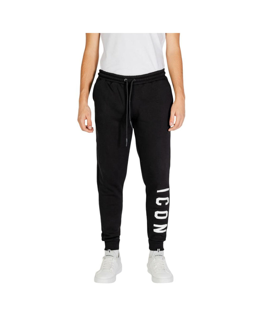Icon Men's Black And White Cotton Jeans & Pant - 42 IT