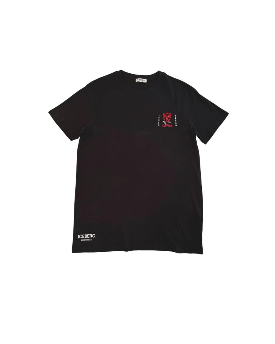 Iceberg Men's Black Cotton T-Shirt - XL