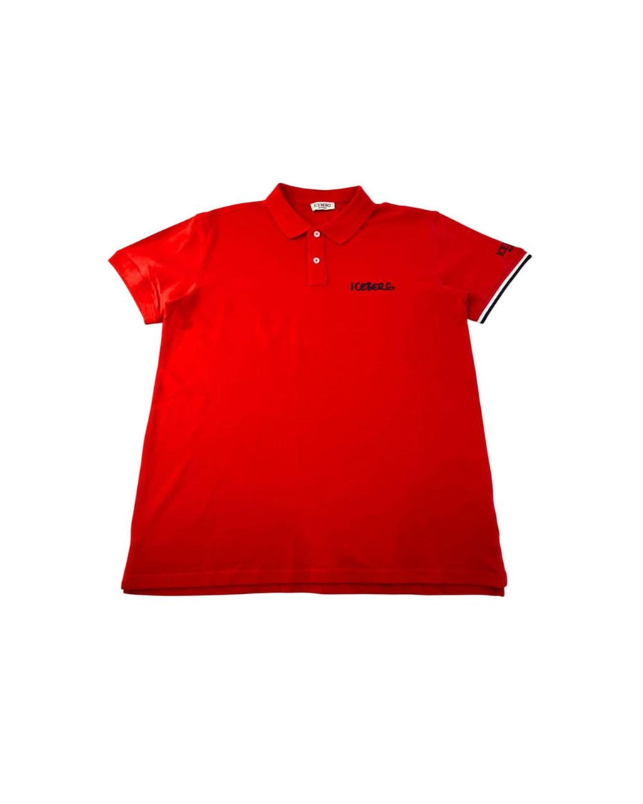 Iceberg Men's Red Cotton Polo Shirt - S