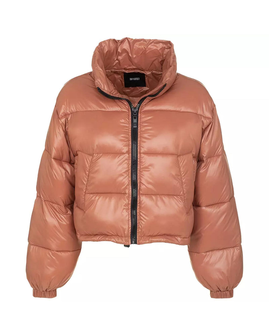 Polyamide Short Down Jacket with Zip Closure and Side Pockets 42 IT Women