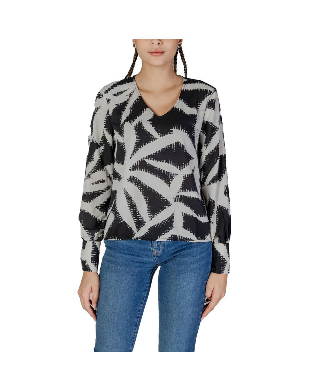 Jacqueline De Yong Women's Black Recycled Polyester Shirt - 42 IT