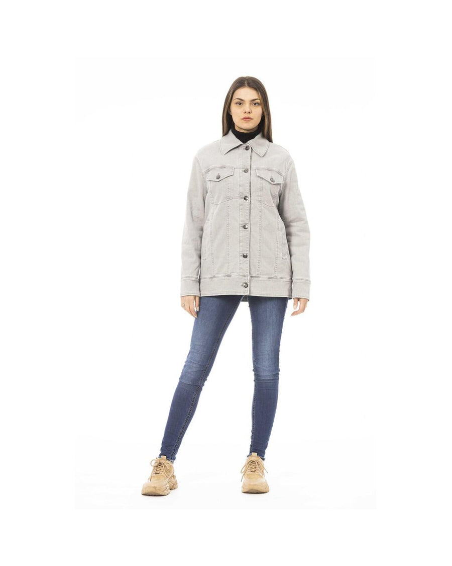 Jacob Cohen Women's Elegant Gray Cotton Blend Jacket - 40 IT