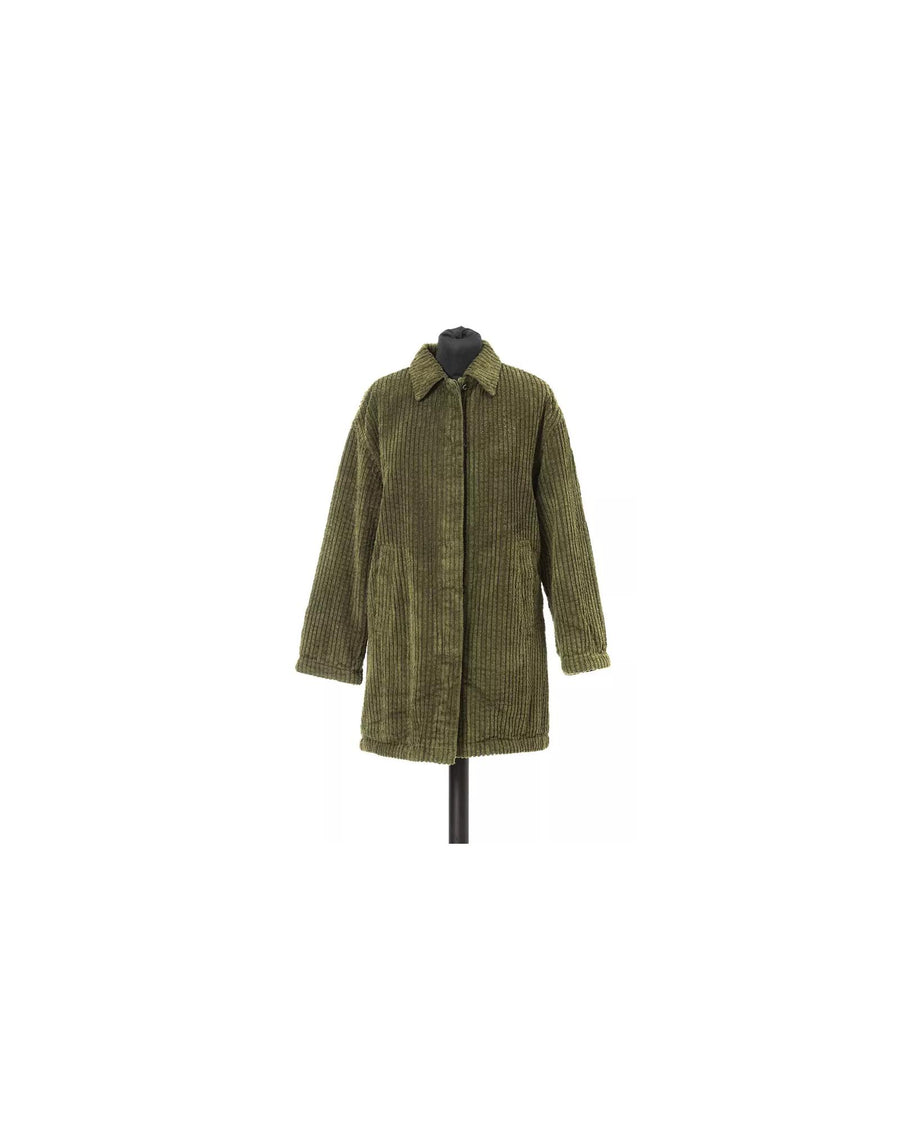 Wide Ribbed Jacket with Teddy Fur Padding and Logo Button Closure 46 IT Women