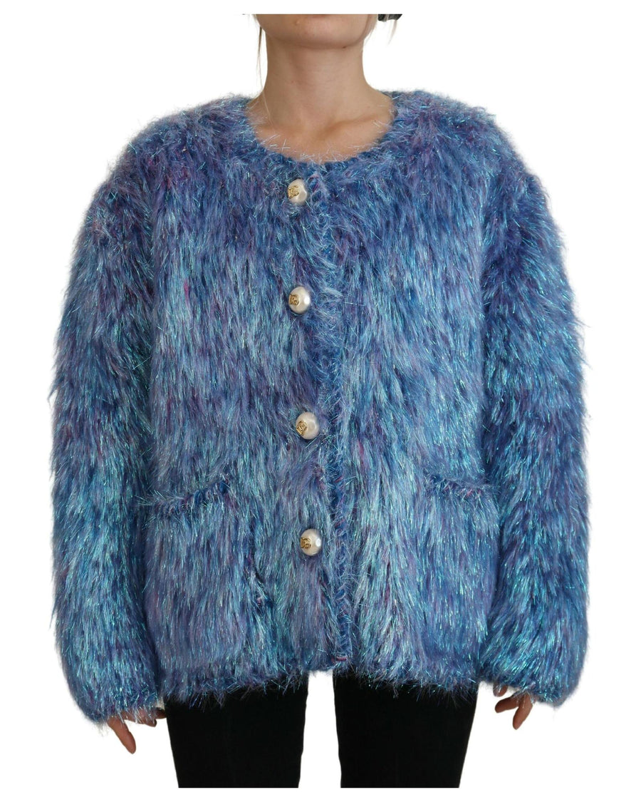 Dolce & Gabbana Women's Multicolor Polyester Fringes Coat Jacket - 42 IT