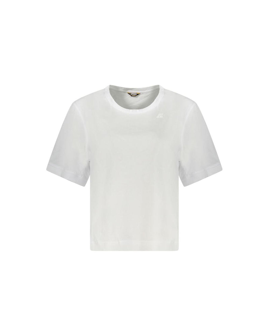 K-WAY Women's White Cotton Tops & T-Shirt - L