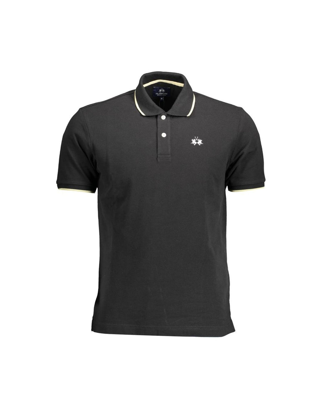 La Martina Men's Black Cotton Polo Shirt - XL