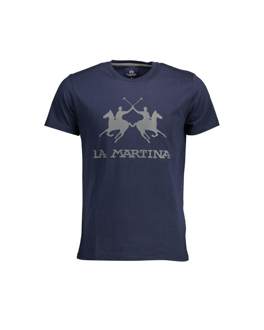 La Martina Men's Blue Cotton T-Shirt - XL