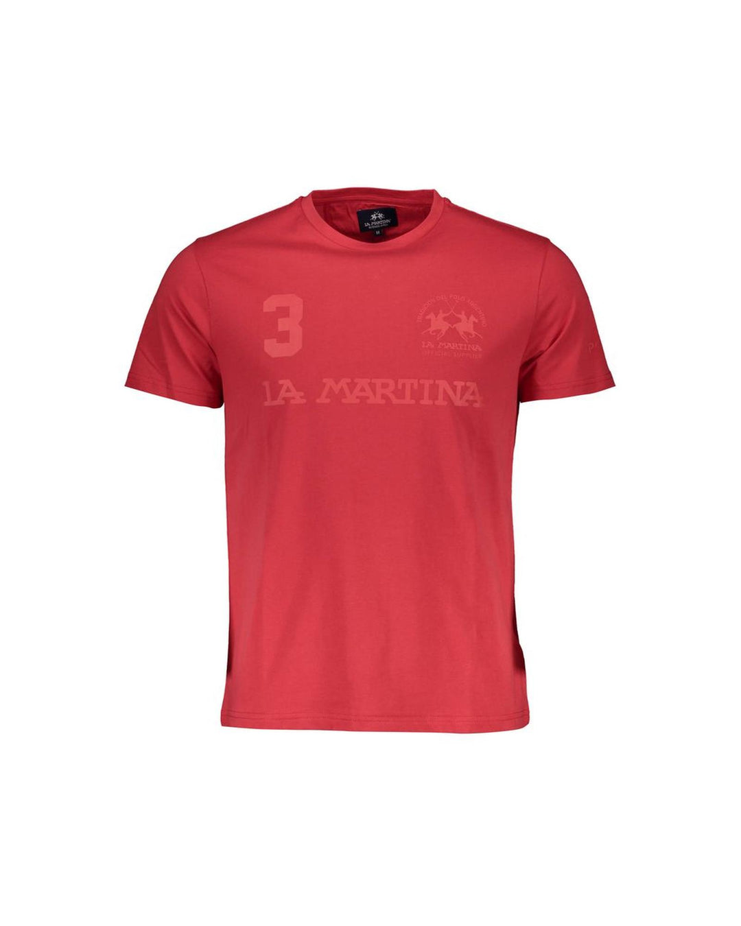 La Martina Men's Red Cotton T-Shirt - XL