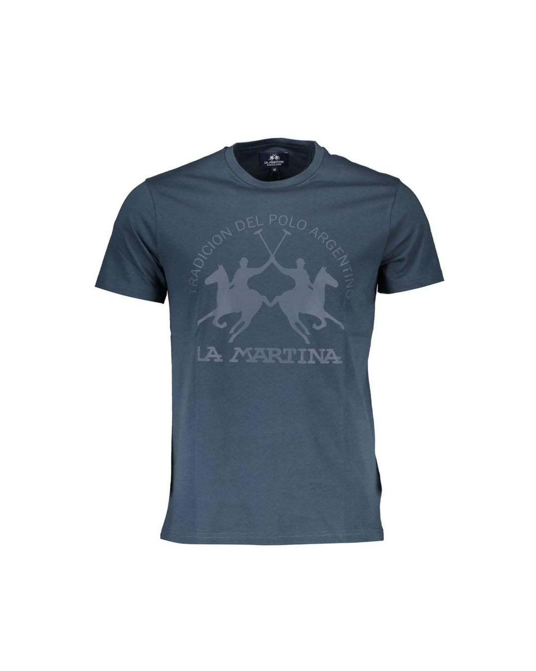 La Martina Men's Chic Blue Crew Neck Logo Tee - XL