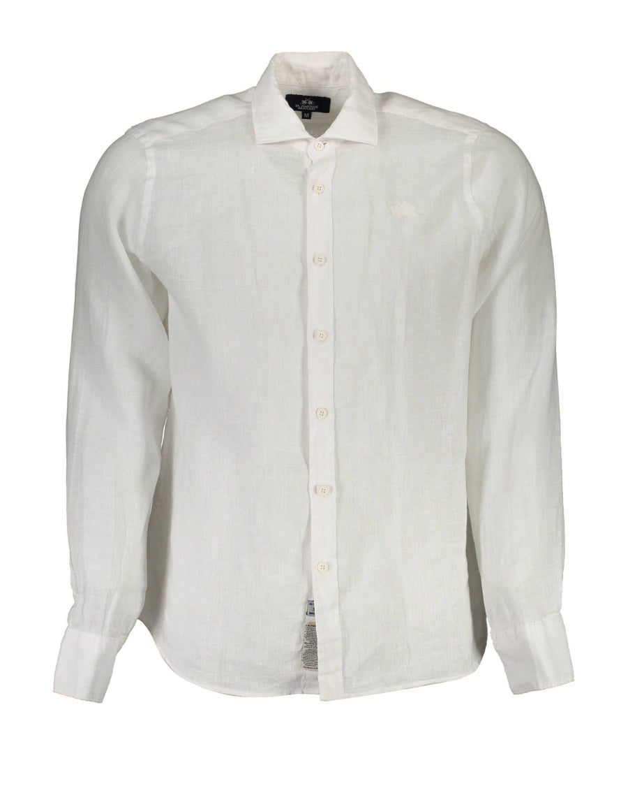 La Martina Men's White Linen Shirt - M