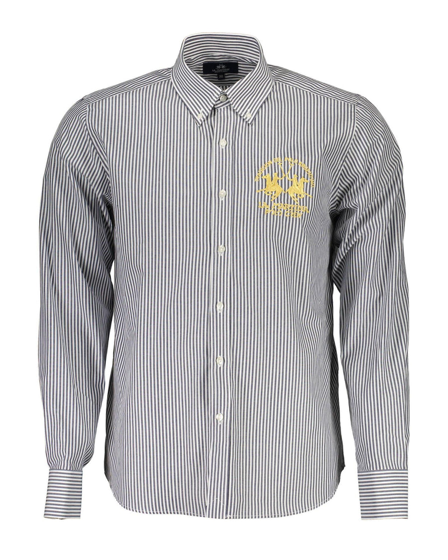 La Martina Men's Blue Cotton Shirt - XL