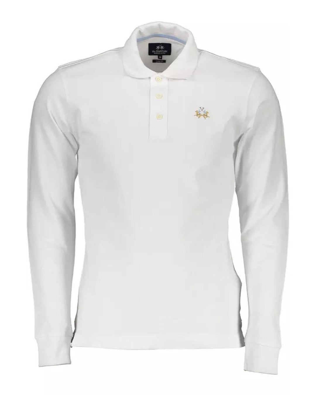 La Martina Men's White Cotton Polo Shirt - L