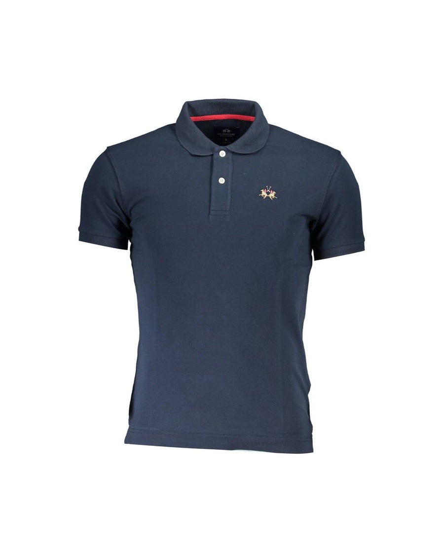 La Martina Men's Blue Cotton Polo Shirt - XL