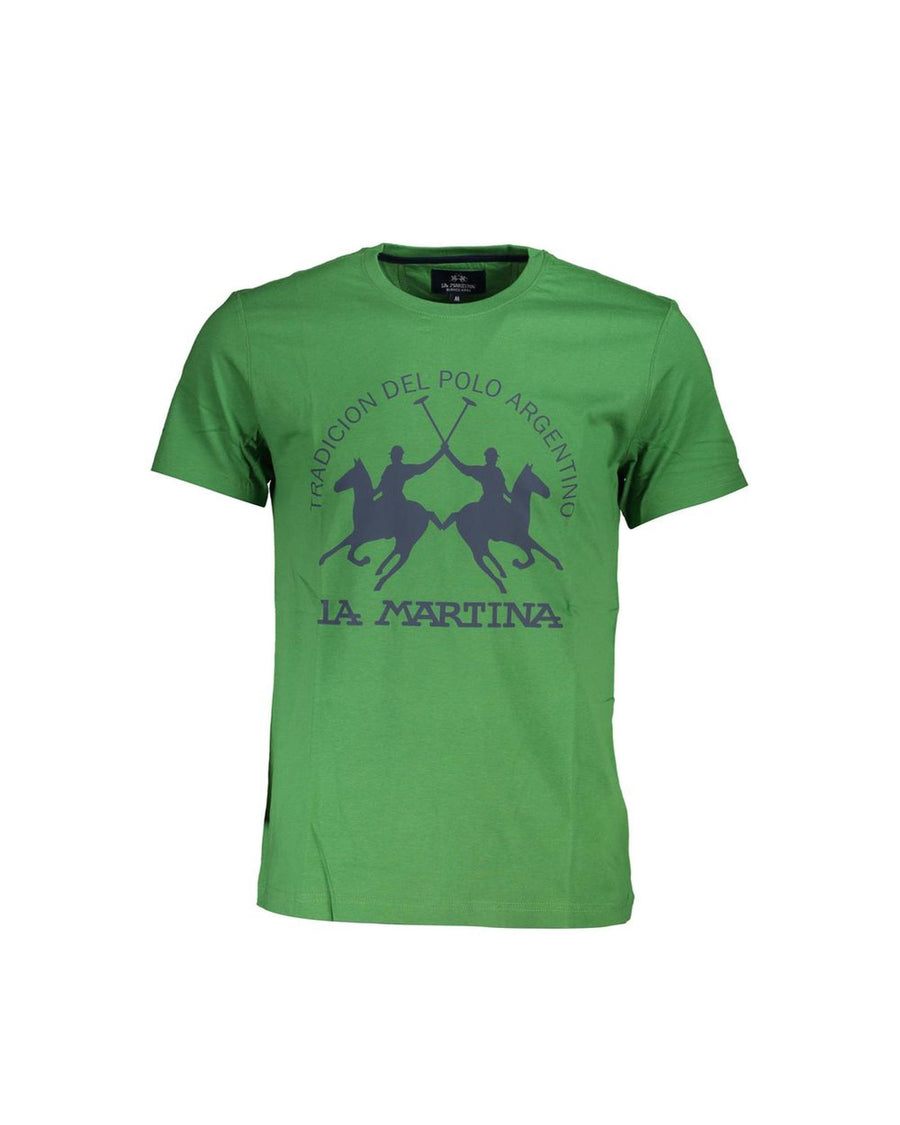 La Martina Men's Green Cotton T-Shirt - XL