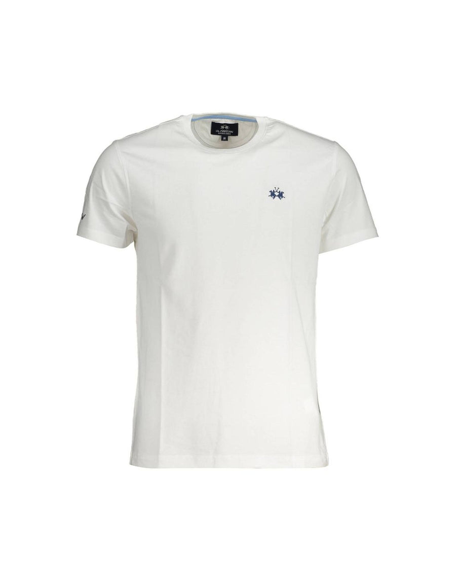 La Martina Men's White Cotton T-Shirt - M