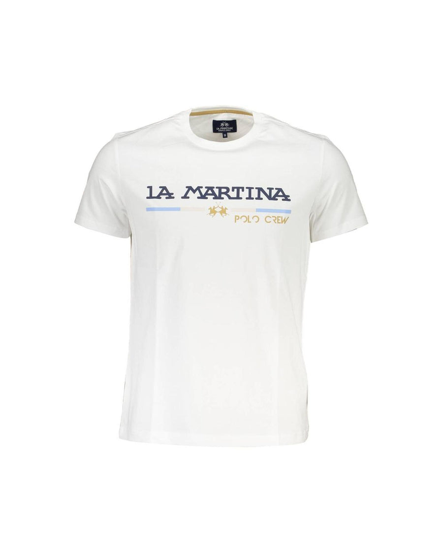 La Martina Men's White Cotton T-Shirt - XL