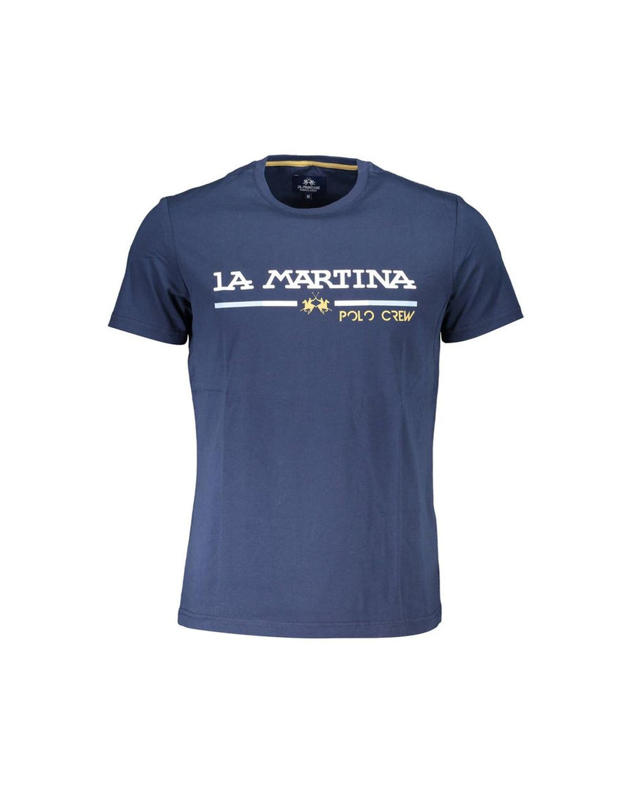 La Martina Men's Blue Cotton T-Shirt - XL