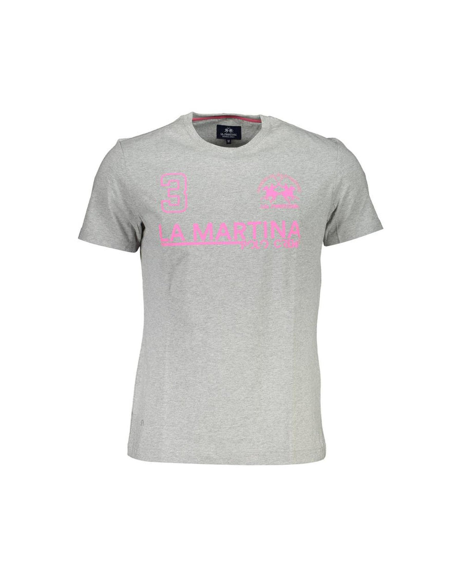La Martina Men's Gray Cotton T-Shirt - M