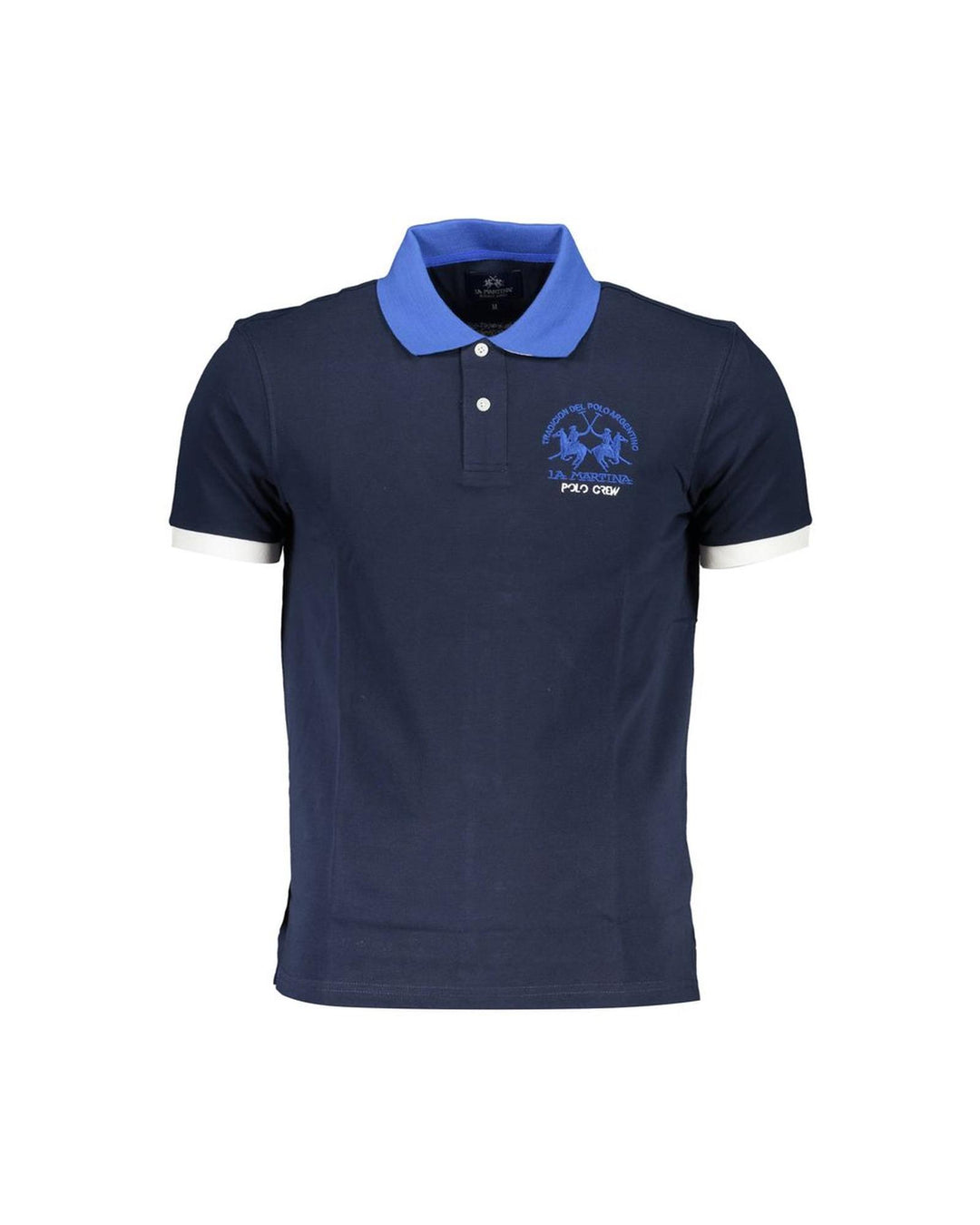 La Martina Men's Blue Cotton Polo Shirt - L