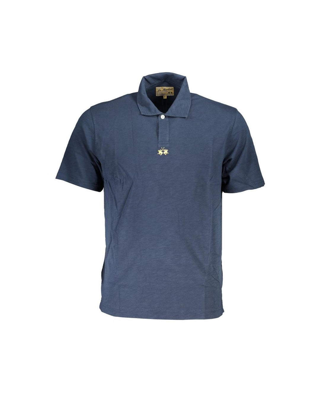 La Martina Men's Blue Cotton Polo Shirt - L
