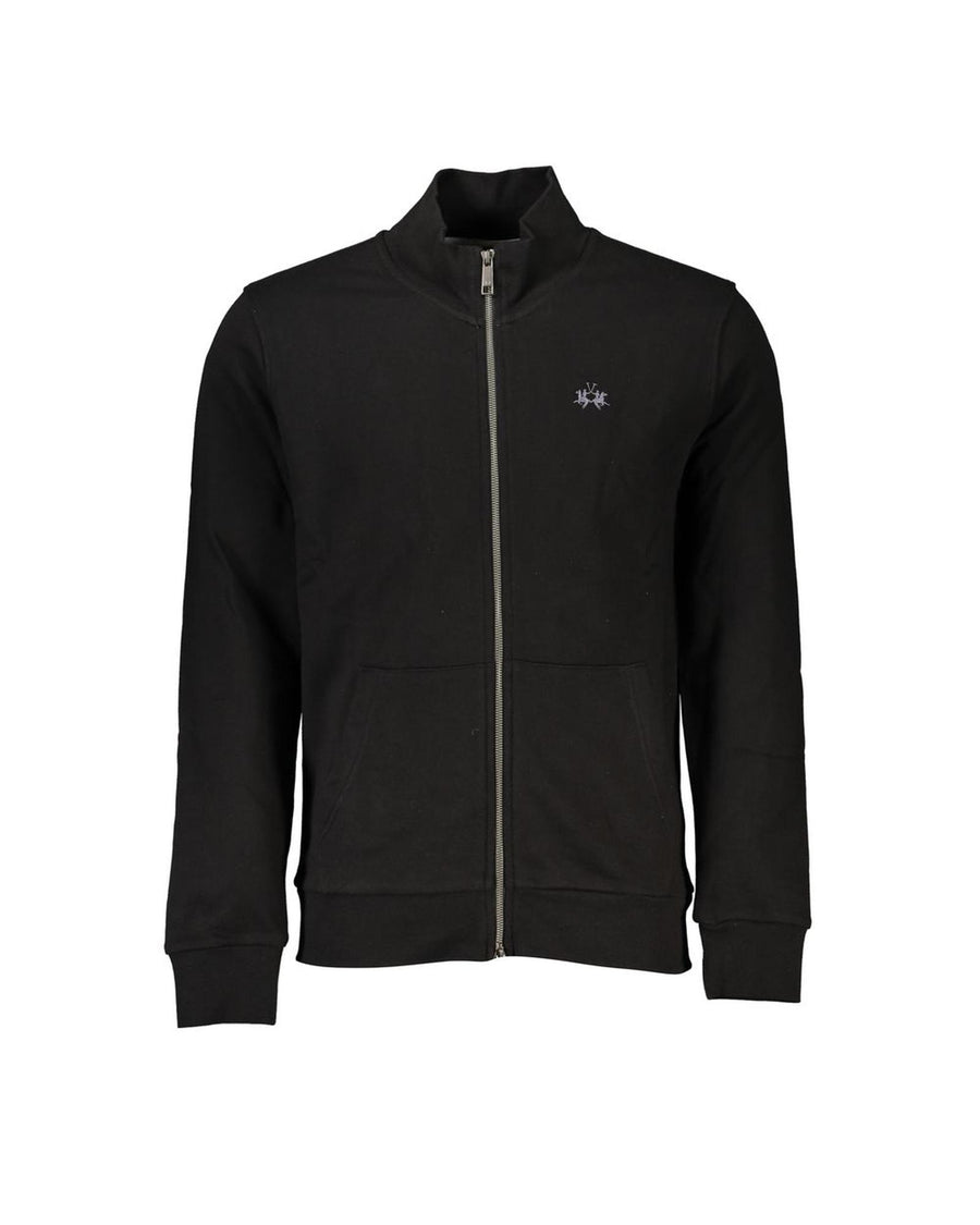 La Martina Men's Black Cotton Sweater - M