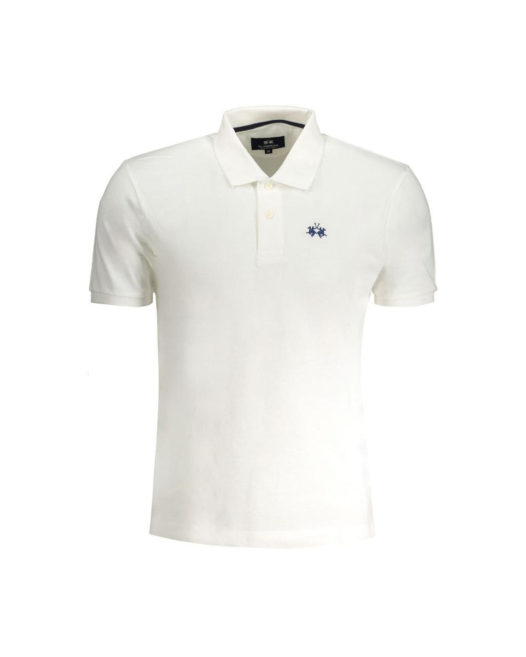 La Martina Men's White Cotton Polo Shirt - M