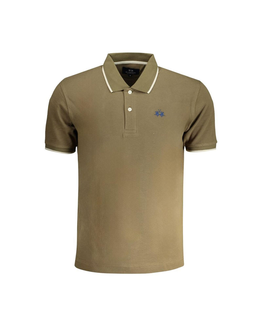 La Martina Men's Green Cotton Polo Shirt - XL
