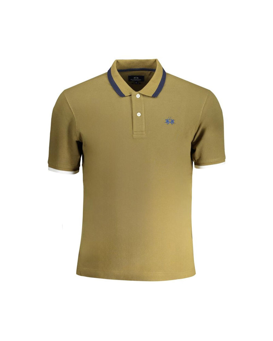 La Martina Men's Green Cotton Polo Shirt - L