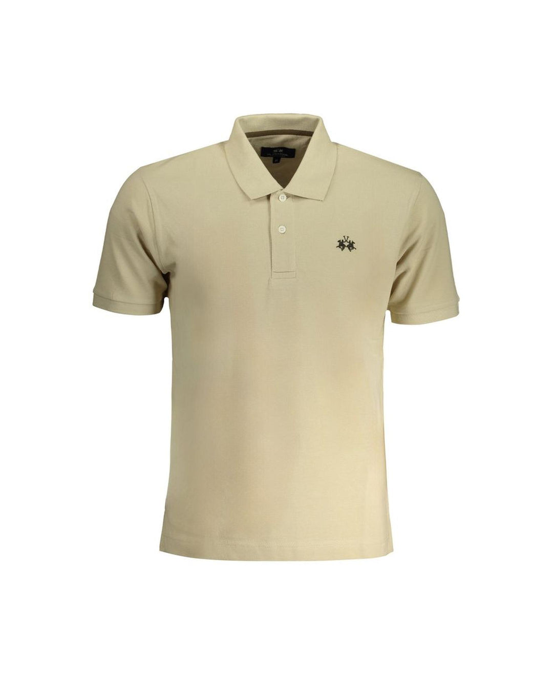 La Martina Men's Beige Cotton Polo Shirt - S