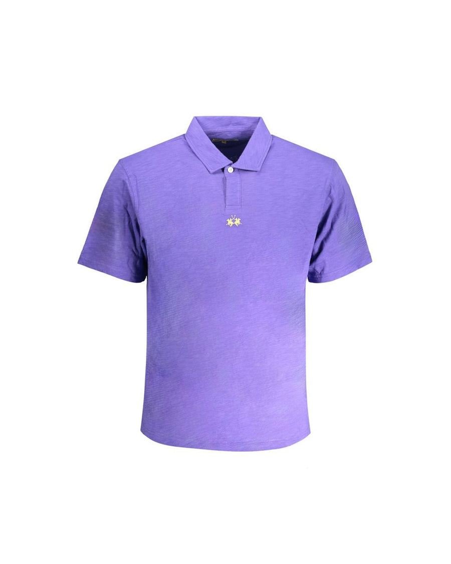 La Martina Men's Purple Cotton Polo Shirt - S